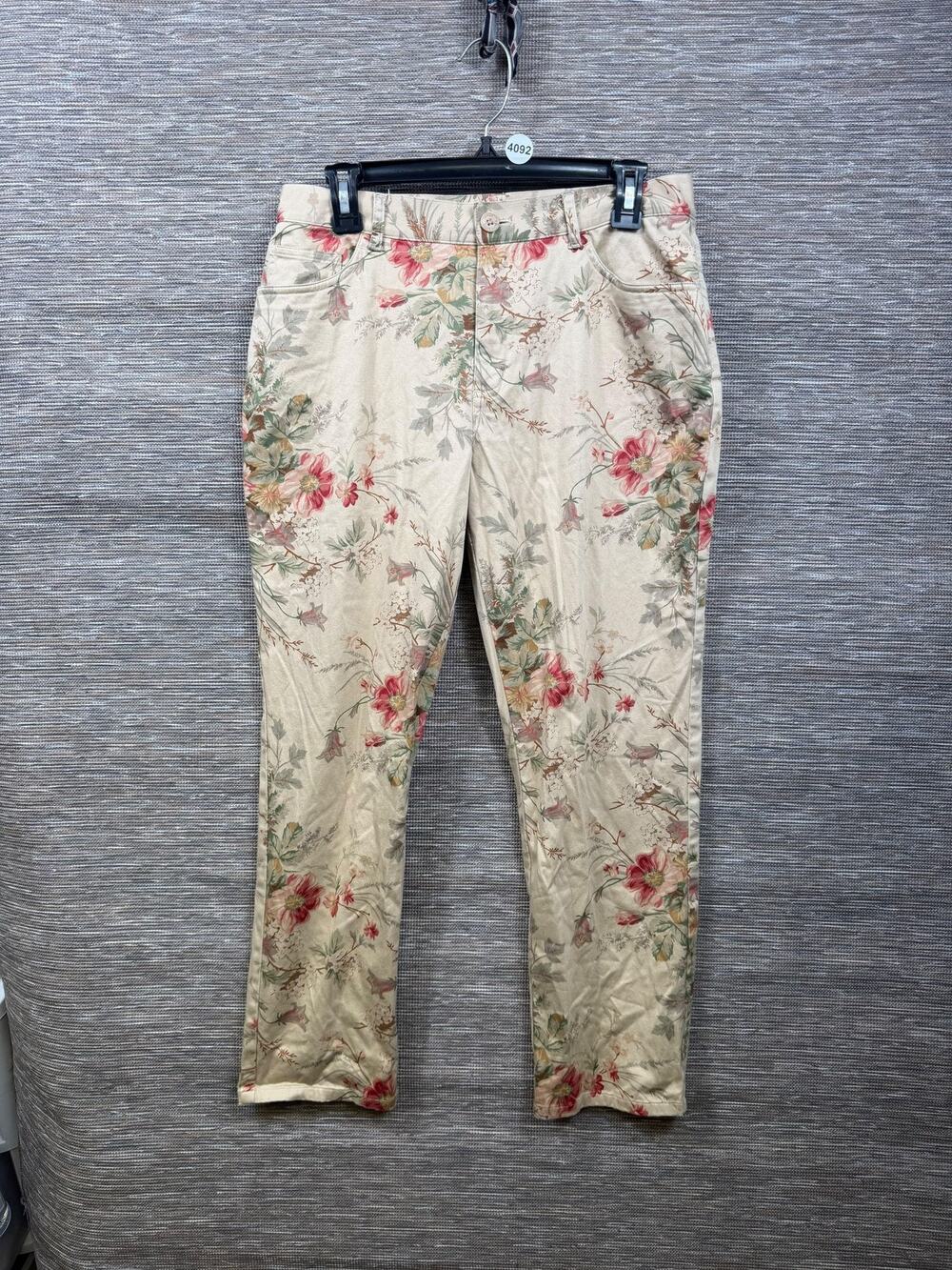 Lauren Ralph Lauren Pants Womens 10P Multicolor Floral Chino Twill Stretch